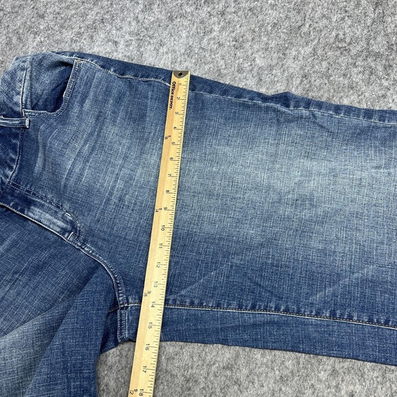 Lane Bryant Jeans Womens 20 Blue Mid Rise A Line Trouser Wide Leg Stretch Denim - Picture 10 of 12